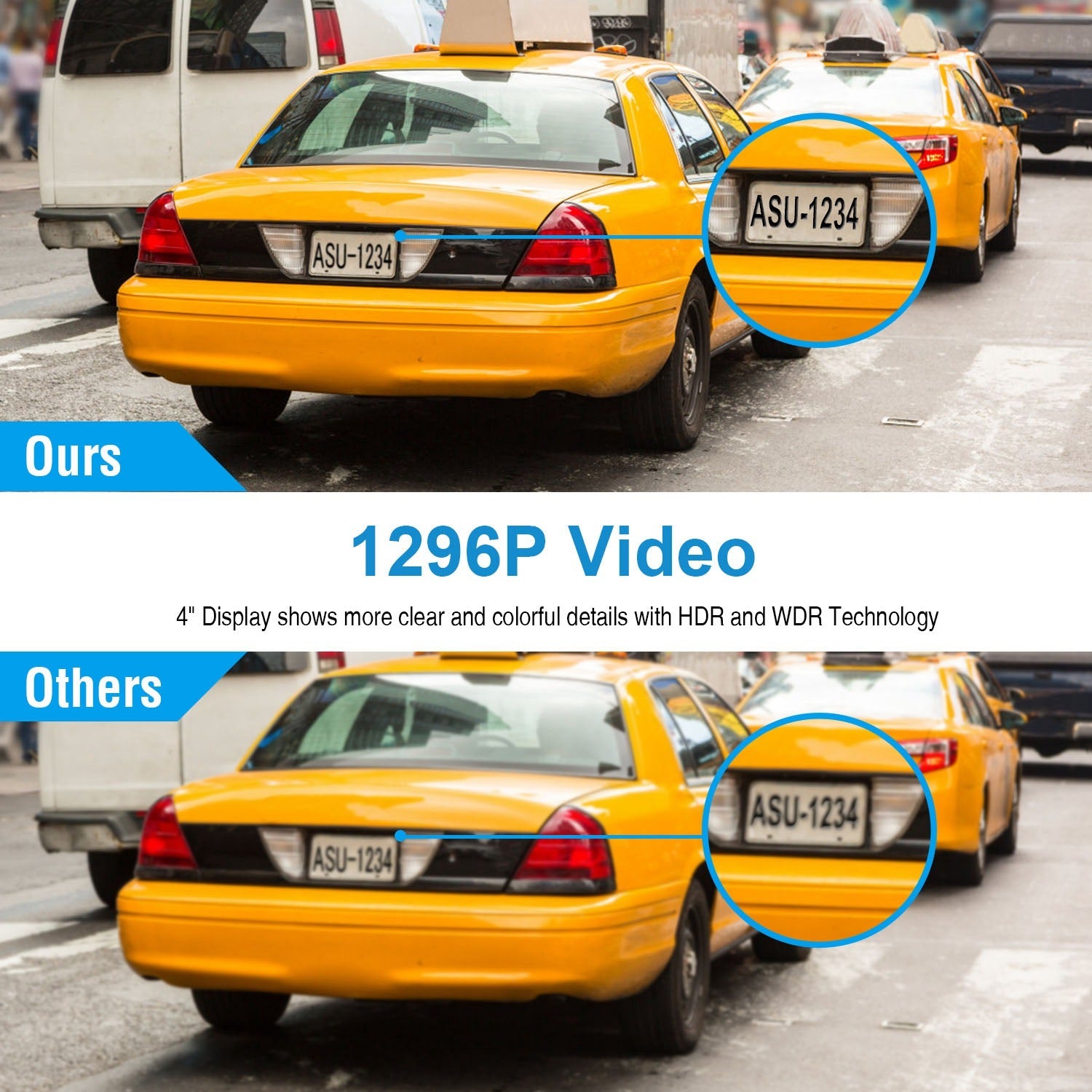 Car DVR Dash Camera 4In 3 Lens Vehicle